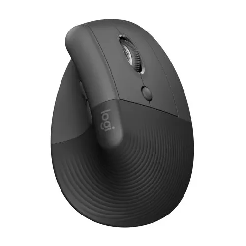 Мышь беспроводная Logitech Lift, Bluetooth/Радио, вертикальная, оптическая, USB, 4000dpi, графитовый [910-006485]