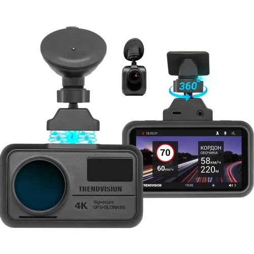 Видеорегистратор TrendVision TDR-725 Real 4K, черный
