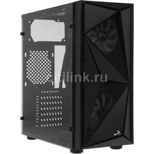 Корпус ATX Aerocool Glider Cosmo-G-BK-v1, Midi-Tower, без БП, черный