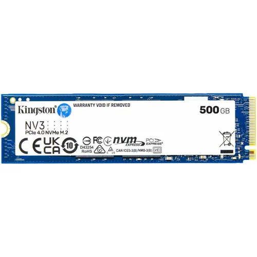 SSD накопитель Kingston NV3 SNV3S/500G 500ГБ, M.2 2280, PCIe 4.0 x4, NVMe, M.2