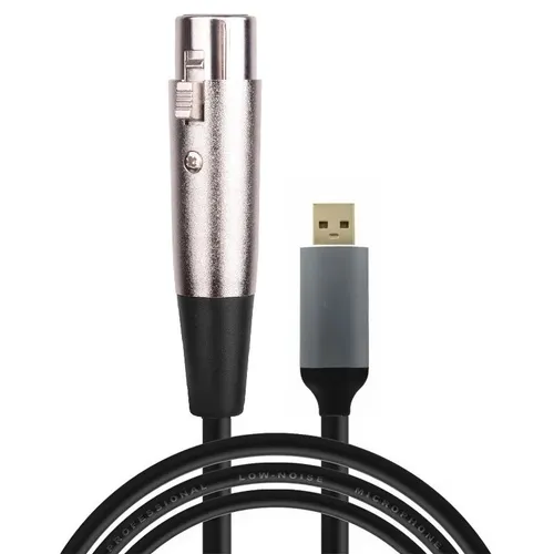 Кабель-переходник аудио PREMIER PCH-257, USB (m) - XLR (f), 1.8м, GOLD, черный