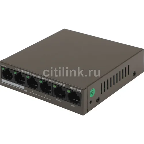 Коммутатор IP-COM F1106P-4-63W, неуправляемый