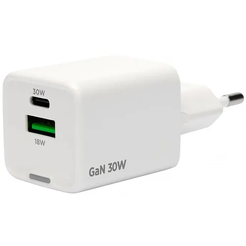 Сетевое зарядное устройство PREMIER PCS3A-63, USB-A, USB-C, 30Вт, 3A, белый