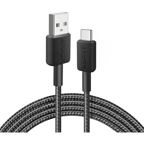Кабель ANKER 322, USB Type-C (m) - USB (m), 0.9м, MFI, 3A, черный [a81h5g11]