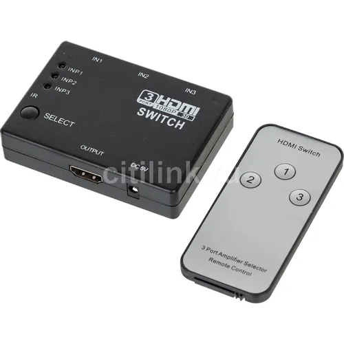 Переключатель аудио-видео PREMIER HDMI (f) - HDMI (f), HDMI (f), ver 1.4, черный [7004]