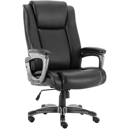 Кресло BRABIX Solid HD-005, кожа рециклированная, до 180кг, топ-ган, черный