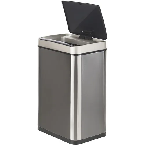 Ведро для мусора TESLER STB-33, 30л, пластик, прямоугольная, сенсорная крышка, серый [stb-33 inox]