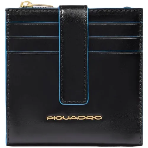 Чехол для кредитных карт Piquadro Blue Square PP6843B2R/N, кожа натуральная, черный