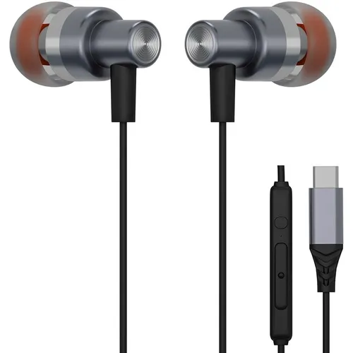 Наушники PERO EP20SL, USB Type-C, внутриканальные, серый