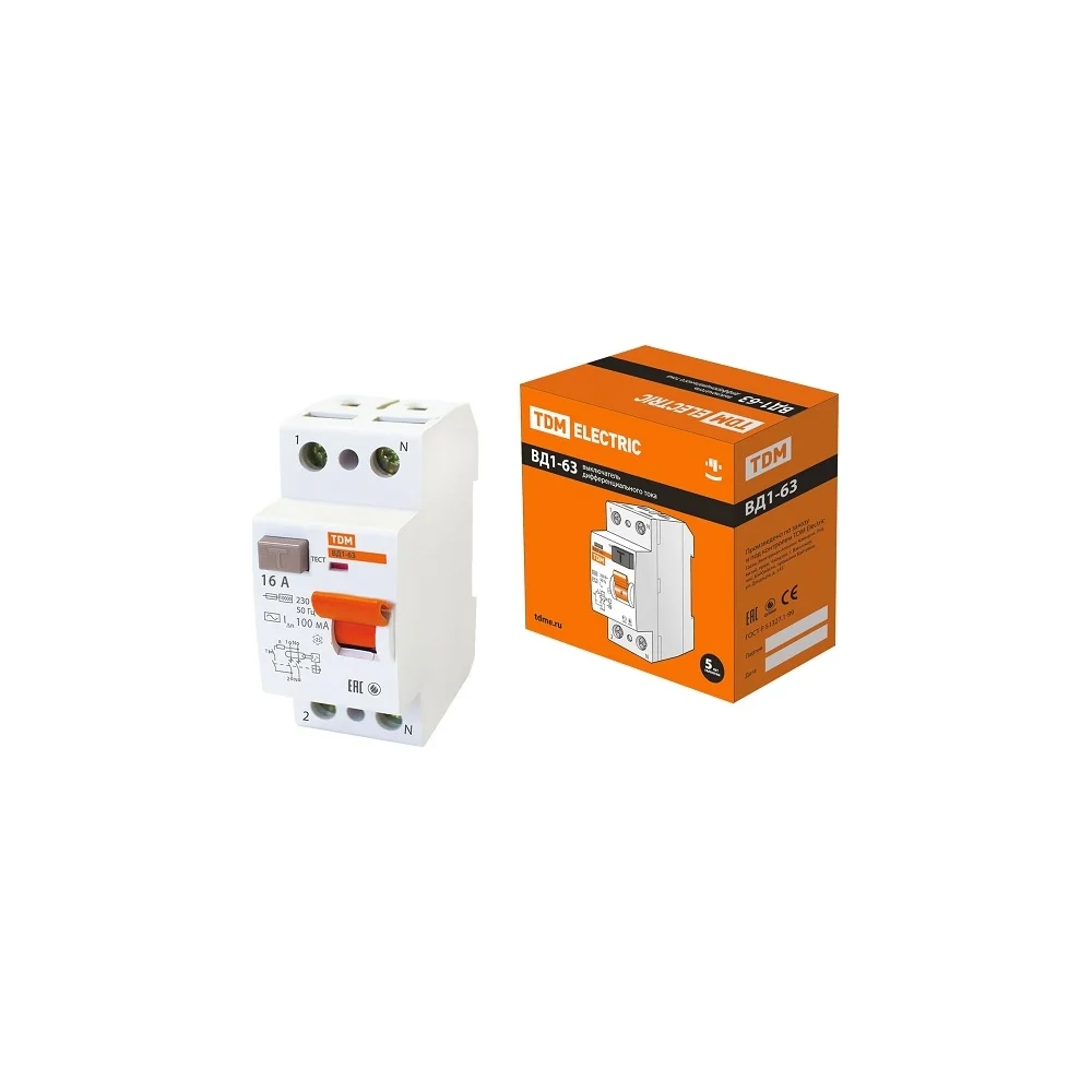 Устройство защитного отключения TDM ELECTRIC УЗО ВД1-63 SQ0203-0094