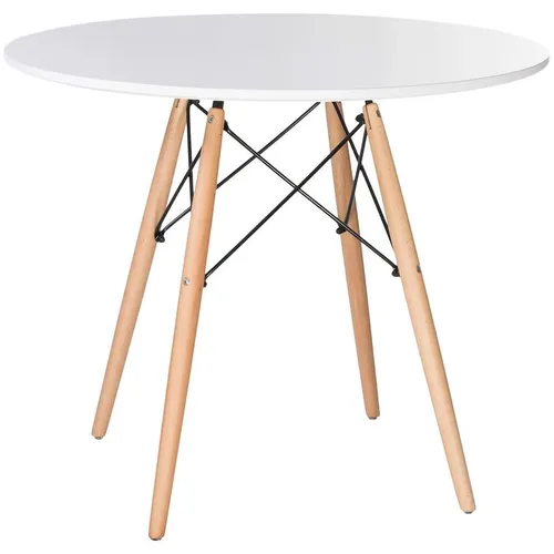 Стол обеденный BRABIX Eames T-01, МДФ, белый