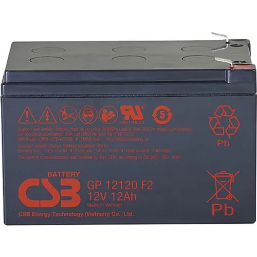 Аккумуляторная батарея CSB GP12120 F2 для ИБП, 12В, 12Ач [gp12120f2]