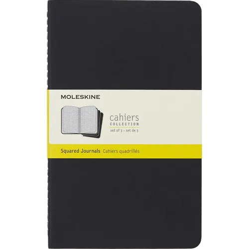 Блокнот Moleskine Cahier Journal, 80стр, в клеточку, черный [qp317]
