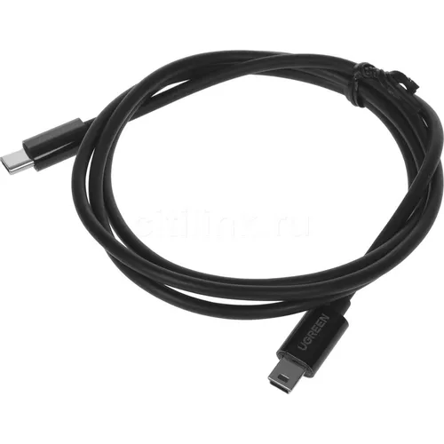 Кабель USB UGREEN US242, mini USB B (m) - USB Type-C, ферритовый фильтр , 1м, черный [50445]