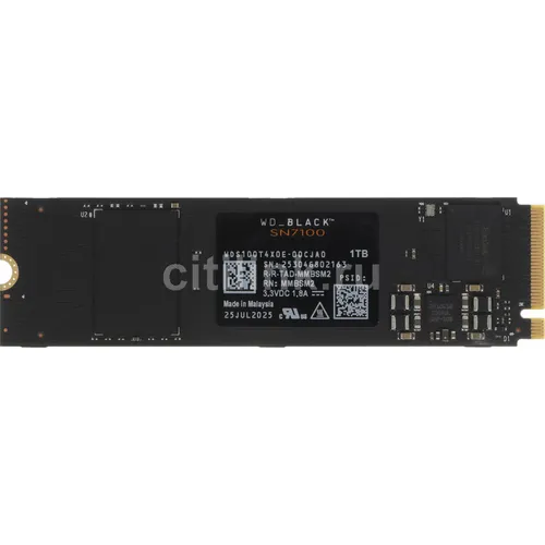 SSD накопитель WD Black SN7100 1ТБ, M.2 2280, PCIe 4.0 x4, NVMe, M.2 [wds100t4x0e]