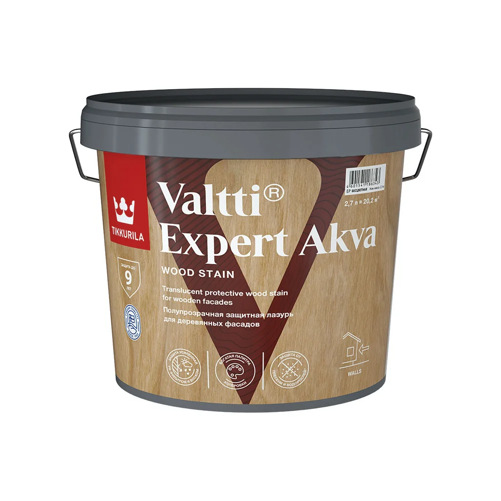 Высокоэффективная защитная лазурь Tikkurila VALTTI EXPERT AKVA 700009574