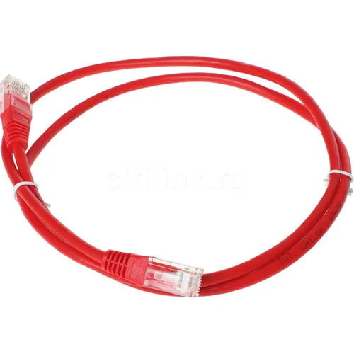 Патч-корд LanMaster вилка RJ-45, вилка RJ-45, кат.5E, ПВХ, 1м, красный [twt-45-45-1.0-rd]