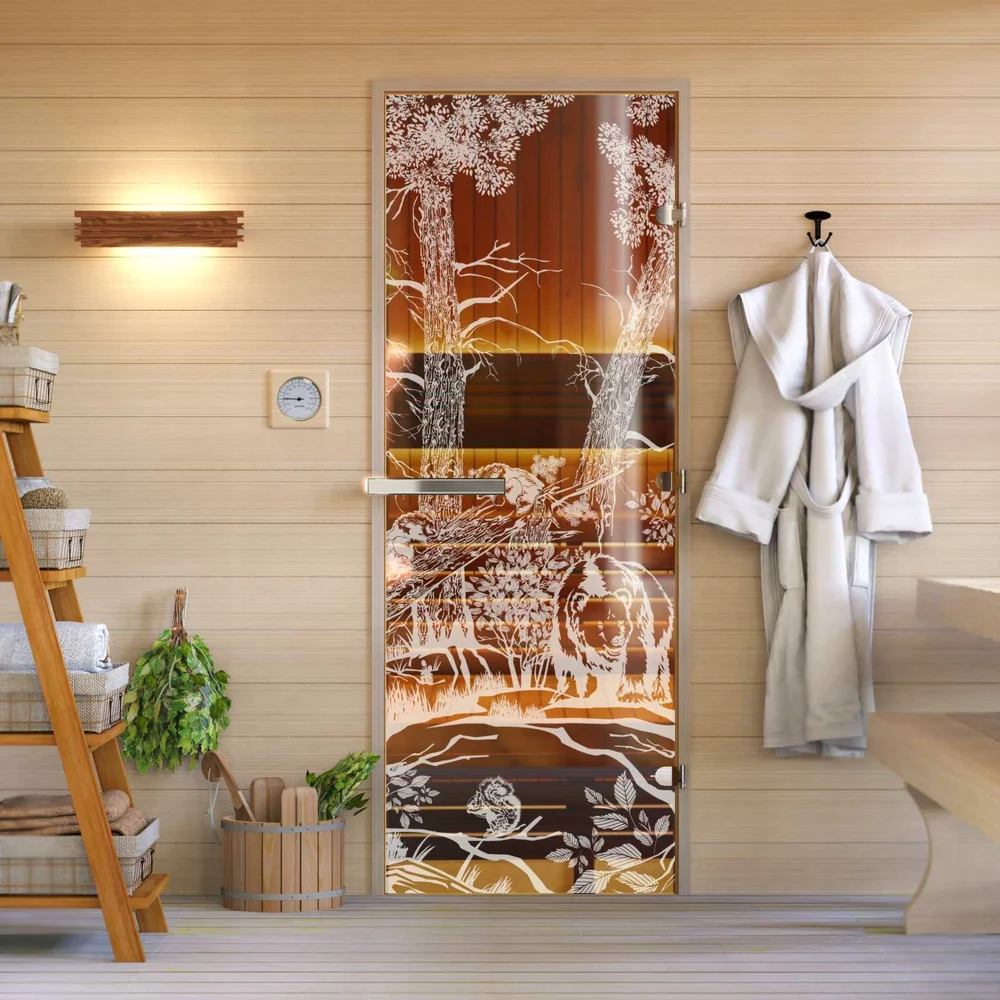 Дверь для бани DoorWood Мишка в лесу УТ-00014695