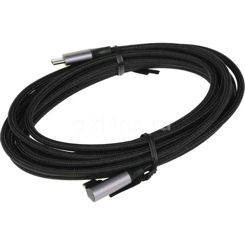 Кабель UGREEN US255, USB Type-C (m) - USB Type-C (m), 3м, 3A, серый / черный [80714]