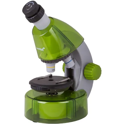 Микроскоп LEVENHUK LabZZ M101, световой/оптический/биологический, 40-640x, на 3 объектива, лайм/белый [69034]