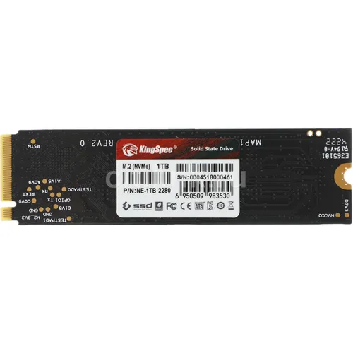 SSD накопитель KINGSPEC NE-1TB 1ТБ, M.2 2280, PCIe 3.0 x4, NVMe, M.2