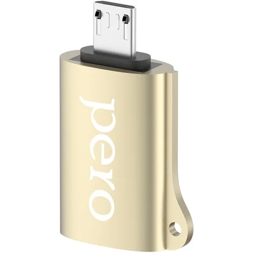 Переходник PERO AD-02, USB (m) - micro USB (f), золотистый [prad02mugd]