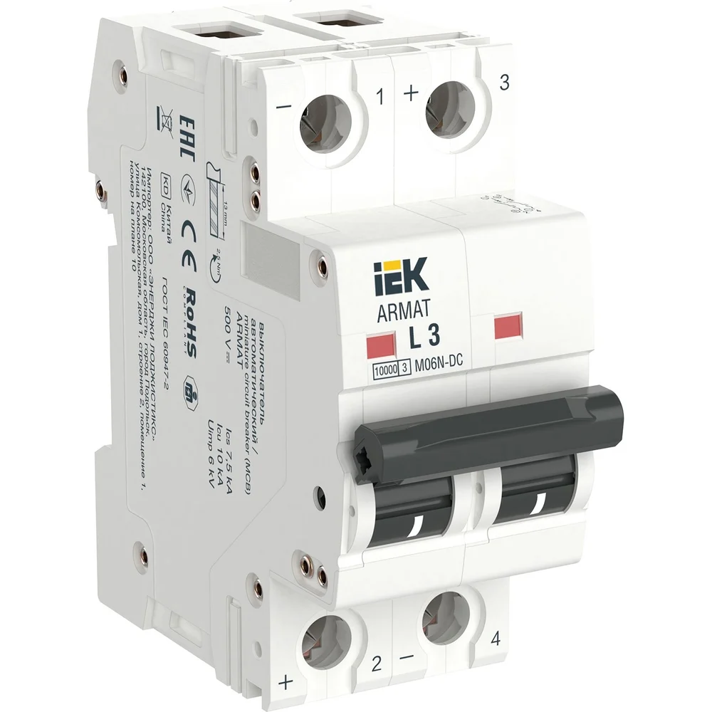 Автоматический выключатель IEK armat m06n-dc AR-M06N-2-L003DC