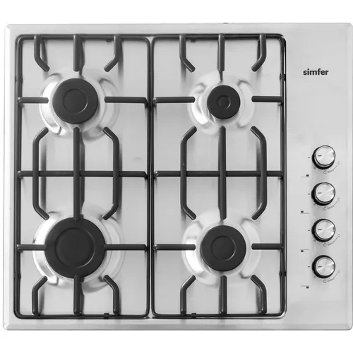 Газовая варочная панель Simfer H60Q40M471, 4 конфорки, нержавеющая сталь, серебристый