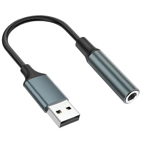 Кабель-переходник аудио PREMIER PCH-270, USB (m) - Jack 3.5 (f) 4-pin, 0.2м, GOLD, черный