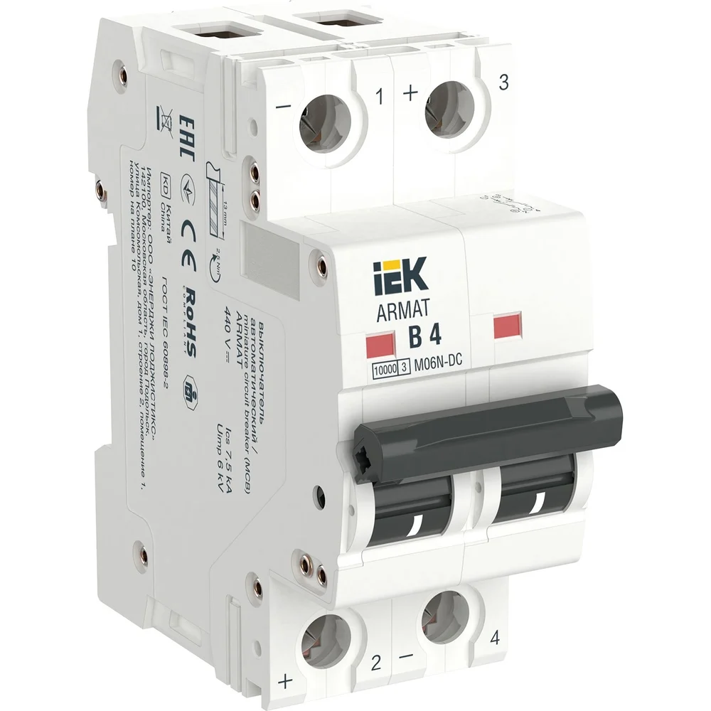 Автоматический выключатель IEK armat m06n-dc AR-M06N-2-B004DC