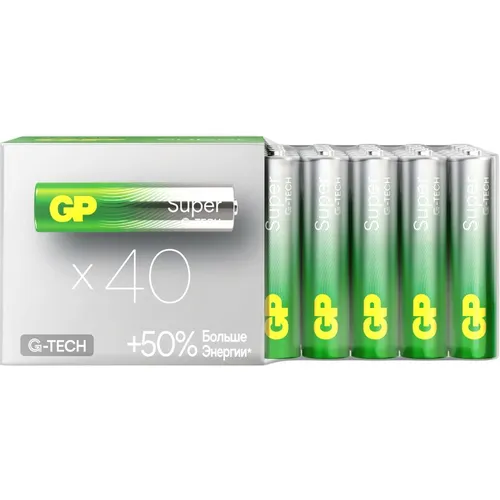 AAA Батарейка GP Super Alkaline 24AA21-2CRSWC40, 40 шт.