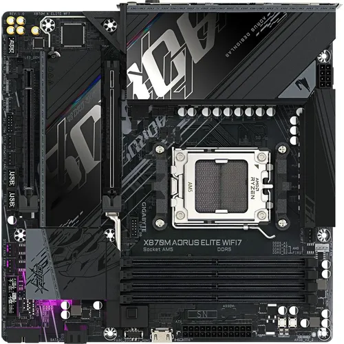 Материнская плата Gigabyte X870M AORUS ELITE WIFI7, Socket AM5, AMD X870, mATX, Ret