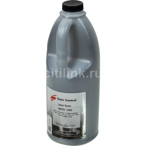 Тонер STATIC CONTROL MPT5-1KG, для HP LJ1200/4100/5000, черный, 1000грамм, флакон