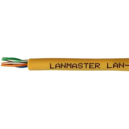 Кабель информационный LanMaster кат.5E, 305м, желтый [lan-5eutp-hflt-yl]