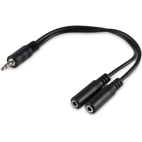 Адаптер аудио Buro BU-2XJACK-JACK, 2xJack 3.5 (f) - Jack 3.5 (m), 0.2м, черный