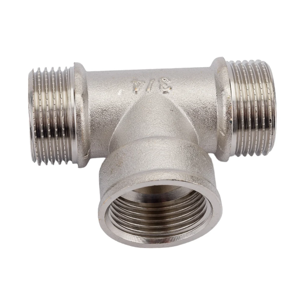 Латунный никелированный тройник STI D190-00076