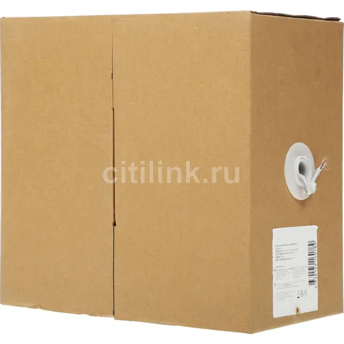 Кабель сетевой KINGPRICE KP-utp-c5e-0.4mm-cca-305m UTP, кат.5E, 305м, 4 пары, 26AWG, 0.4мм, 0.40мм, алюминий омедненный, одножильный, серый