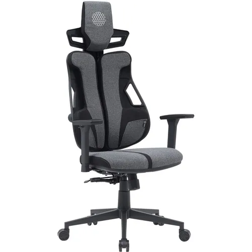 Кресло Cactus CS-CHR-DUO, ткань, до 150кг, регулируемые 3D подлокотники, серый/чёрный