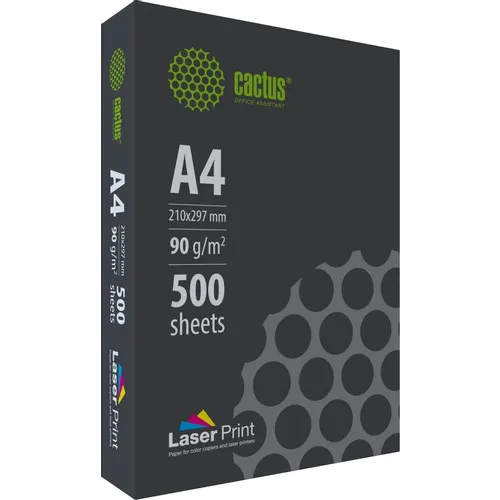 Бумага Cactus LaserPrint CS-LPA490500, A4, для лазерной печати, 500л, 90г/м2, белый