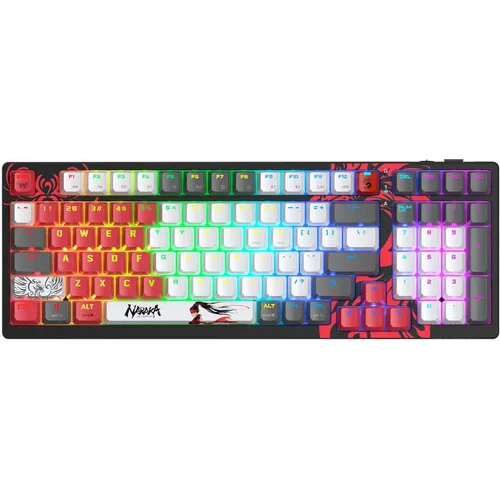 Клавиатура A4TECH Bloody WS98 Naraka, беспроводная, USB, Bluetooth/Радиоканал, механическая, серый/красный