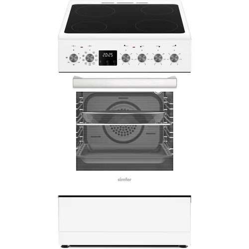 Электрическая плита Simfer F56VW09025, эмалированный металл, электрическая, без крышки, белый/черный