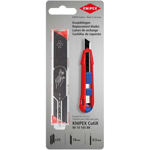 Лезвие KNIPEX KN-9010165E02, 18мм, 10шт, серебристый