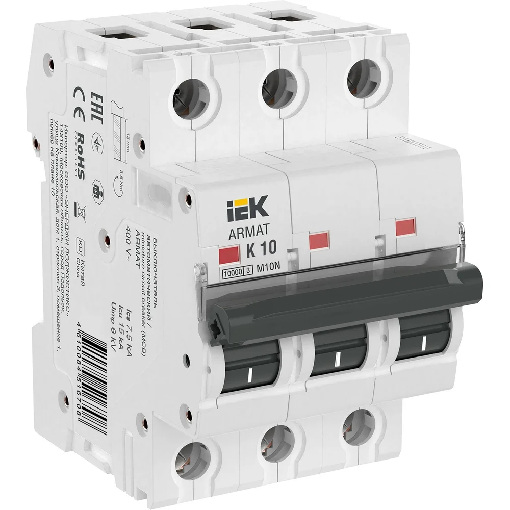 Автоматический выключатель IEK armat m10n AR-M10N-3-K010