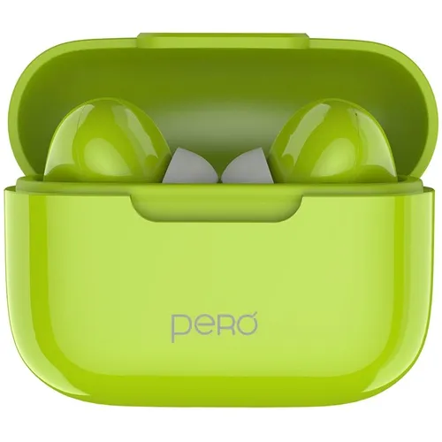 Наушники PERO TWS06, Bluetooth, внутриканальные, зеленый [ptws06g]