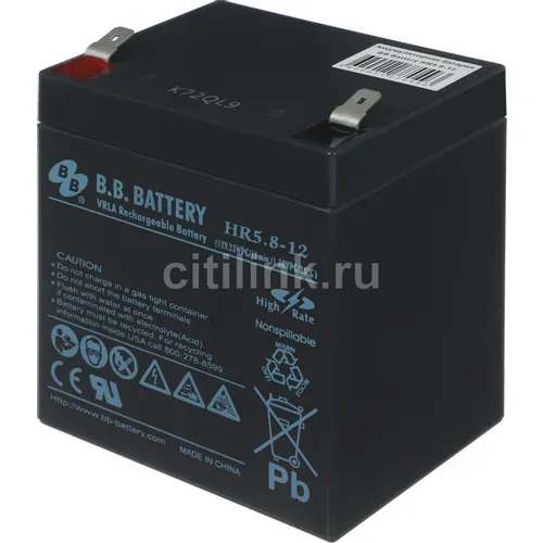 Аккумуляторная батарея BB HR 5,8-12 для ИБП, 12В, 5.8Ач