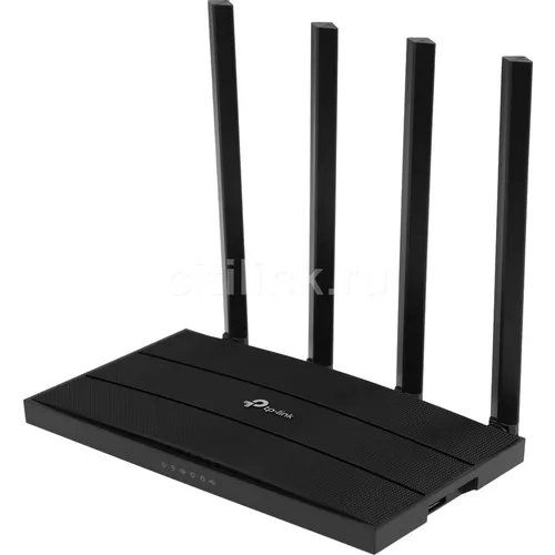 Wi-Fi роутер TP-LINK Archer C6U, Wi-Fi 5, AC1200, 2.4/5ГГц, 4 LAN, 1xUSB, черный