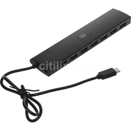 Хаб (разветвитель) Digma HUB-7U2.0-UC-B, черный