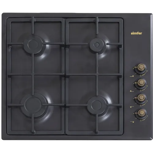 Газовая варочная панель Simfer H60Q40L420, 4 конфорки, эмалированная сталь, серый