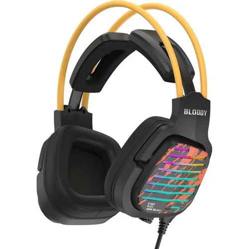 Гарнитура игровая A4TECH Bloody G565, для компьютера, мониторные, проводные, черный / рисунок [g565 energy black]