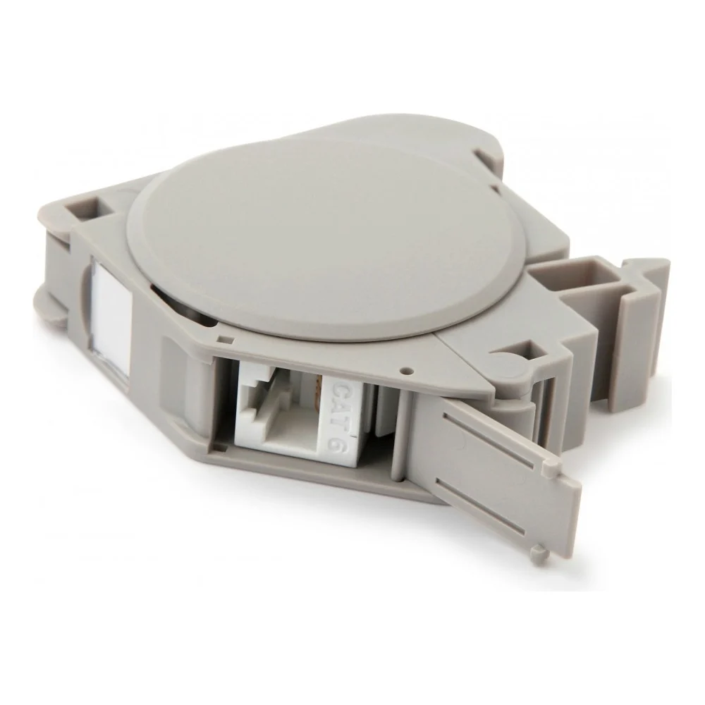 Крепление для Keystone Jack на DIN-рейку в распределительные щиты Hyperline FP-IE-DIN-KJ-1A-GY 237925